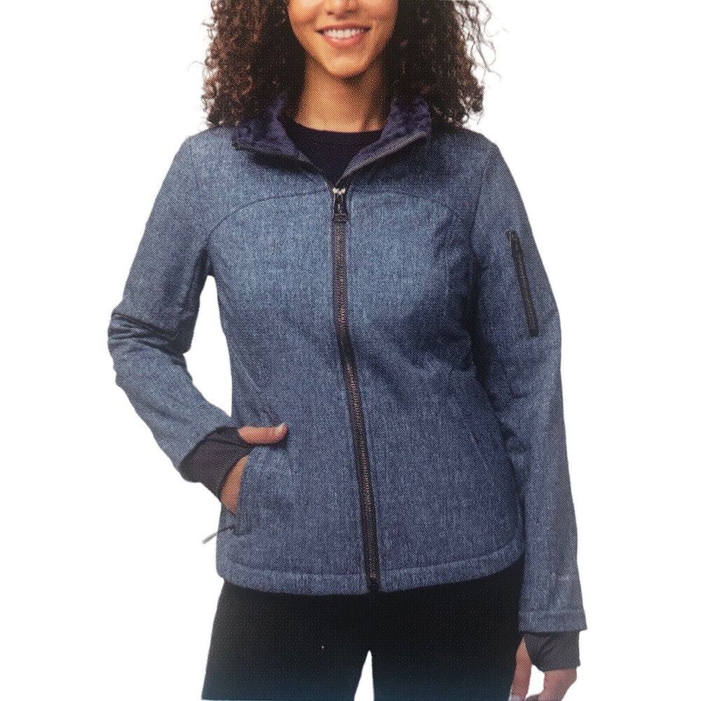 NEW Free Country Faux Fur Lined Soft Shell Blue Moon Hooded Jacket Women's M